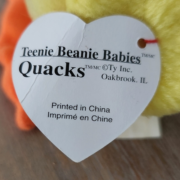 🦆 Ty Beanie Baby “Quackers” & Teenie Beanie “Quacks” Duck Set – 1993 Vintage - Picture 16 of 16